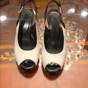 Donald J Pliner white sling backs in 7.5